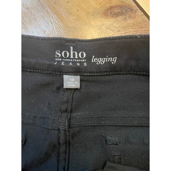 Soho New York Company Black Moto Style Jeans. Zippers. Pockets. Size 10 - Picture 4 of 8